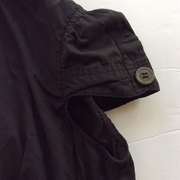 BCBGMAXAZRIA BLACK CAP SLEEVE EMPIRE WAIST TOP SMALL - Picture 7 of 8